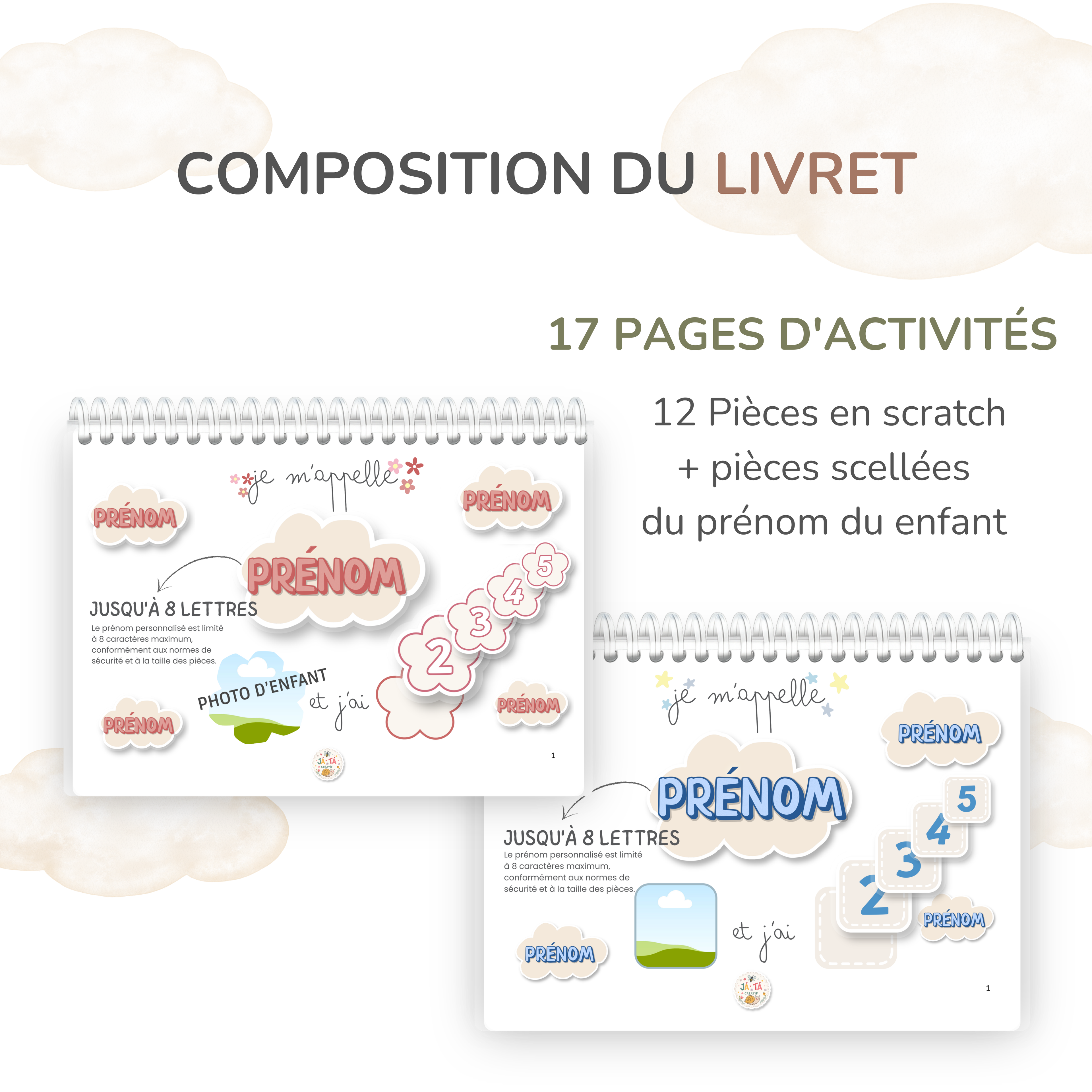 Livret Je découvre mon prénom JÁTÁ CRÉATIF